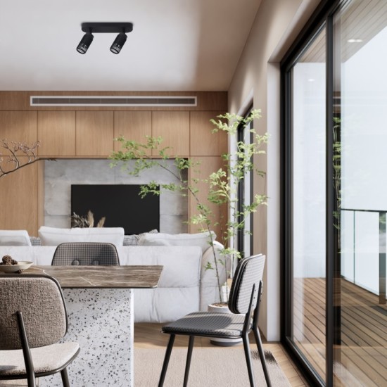 ΣΠΟΤ ΟΡΟΦΗΣ 2ΦΩΤΟ GU10 ΜΑΥΡΟ ΣΠΟΤ ΟΡΟΦΗΣ 2ΦΩΤΟ GU10 ΜΑΥΡΟ