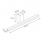 LED ΑΠΛΙΚΑ ARTEMIS ΜΑΥΡΟ 13,8W LED 60CM 4000K IP44