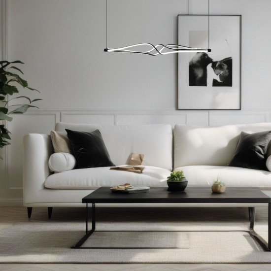 LED Κρεμαστό φωτιστικό TWISTER 56W LED  Μαύρο ML1189