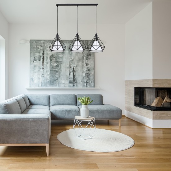 ΚΡΕΜΑΣΤΟ ΦΩΤΙΣΤΙΚΟ TRIANGOLO ΣΥΡΜΑ ΜΑΥΡΟ 3XE27