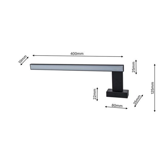 LED ΑΠΛΙΚΑ SHINE ΜΑΥΡΟ 11W LED 45CM 4000Κ LED ΑΠΛΙΚΑ SHINE ΜΑΥΡΟ 11W LED 45CM 4000Κ