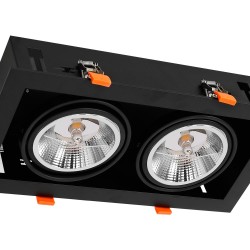 ΧΩΝΕΥΤΟ ΣΠΟΤ ΜΑΥΡΟ PLAZA ΟΡΘΩΓΩΝΙΟ 2XGU10 AR111