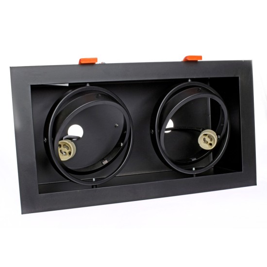 ΧΩΝΕΥΤΟ ΣΠΟΤ ΜΑΥΡΟ PLAZA ΟΡΘΩΓΩΝΙΟ 2XGU10 AR111 ΧΩΝΕΥΤΟ ΣΠΟΤ ΜΑΥΡΟ PLAZA ΟΡΘΩΓΩΝΙΟ 2XGU10 AR111