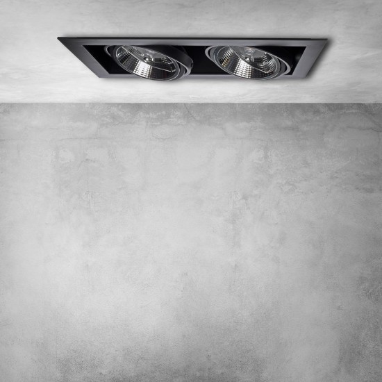 ΧΩΝΕΥΤΟ ΣΠΟΤ ΜΑΥΡΟ PLAZA ΟΡΘΩΓΩΝΙΟ 2XGU10 AR111 ΧΩΝΕΥΤΟ ΣΠΟΤ ΜΑΥΡΟ PLAZA ΟΡΘΩΓΩΝΙΟ 2XGU10 AR111