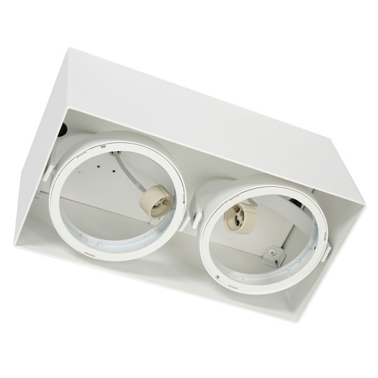 ΣΠΟΤ ΛΕΥΚΟ PLAZA ΟΡΘΩΓΩΝΙΟ 2XGU10 AR111 ΣΠΟΤ ΛΕΥΚΟ PLAZA ΟΡΘΩΓΩΝΙΟ 2XGU10 AR111