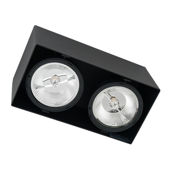 ΣΠΟΤ ΜΑΥΡΟ PLAZA ΟΡΘΩΓΩΝΙΟ 2XGU10 AR111 ΣΠΟΤ ΜΑΥΡΟ PLAZA ΟΡΘΩΓΩΝΙΟ 2XGU10 AR111