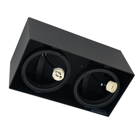 ΣΠΟΤ ΜΑΥΡΟ PLAZA ΟΡΘΩΓΩΝΙΟ 2XGU10 AR111 ΣΠΟΤ ΜΑΥΡΟ PLAZA ΟΡΘΩΓΩΝΙΟ 2XGU10 AR111