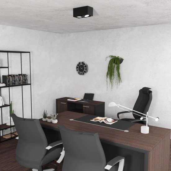 ΣΠΟΤ ΜΑΥΡΟ PLAZA ΟΡΘΩΓΩΝΙΟ 2XGU10 AR111 ΣΠΟΤ ΜΑΥΡΟ PLAZA ΟΡΘΩΓΩΝΙΟ 2XGU10 AR111