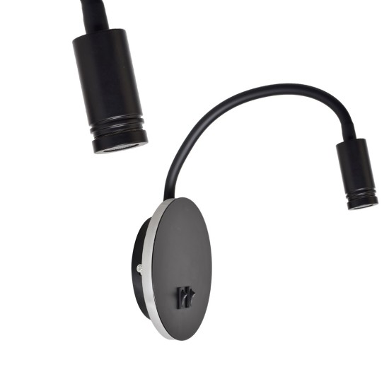 Απλίκα Ξενοδοχείου 8W + 2W + USB ΜΑΥΡΟ 4000Κ Απλίκα Ξενοδοχείου 8W + 2W + USB ΜΑΥΡΟ 4000Κ