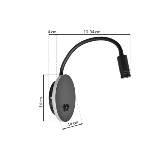 Απλίκα Ξενοδοχείου 8W + 2W + USB ΜΑΥΡΟ 4000Κ Απλίκα Ξενοδοχείου 8W + 2W + USB ΜΑΥΡΟ 4000Κ