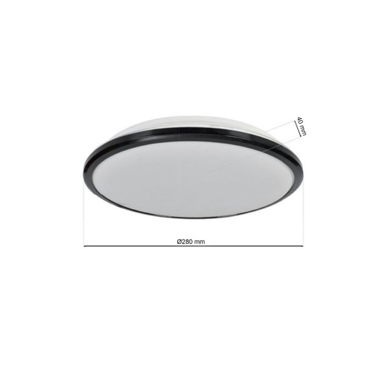 Πλαφονιέρα LED 18W TERMA ΜΑΥΡΟ 4000Κ IP44 Πλαφονιέρα LED 18W TERMA ΜΑΥΡΟ 4000Κ IP44