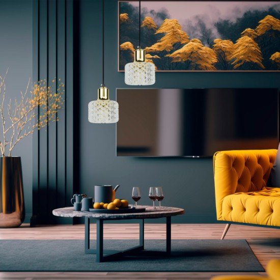 Κρεμαστό Μονόφωτο LUMI 1ΧG9 Μαύρο/Χρυσό Κρεμαστό Μονόφωτο LUMI 1ΧG9 Μαύρο/Χρυσό