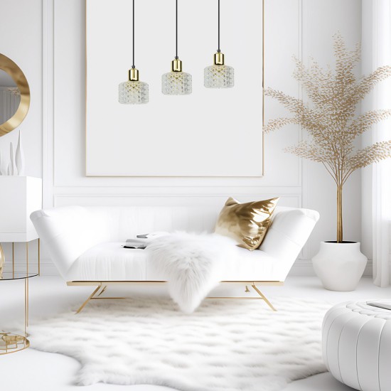 Κρεμαστό Φωτιστικό LUMI  3ΧG9 Μαύρο/Χρυσό