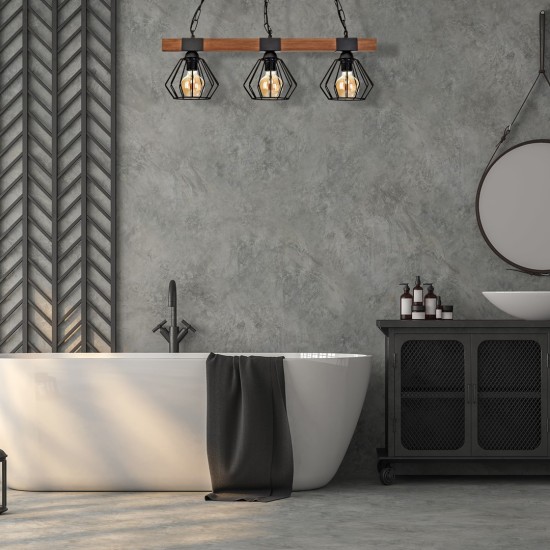 ΦΩΤΙΣΤΙΚΟ ΚΡΕΜΑΣΤΟ ULF ΜΑΥΡΟ/ΞΥΛΙΝΟ 3XE27