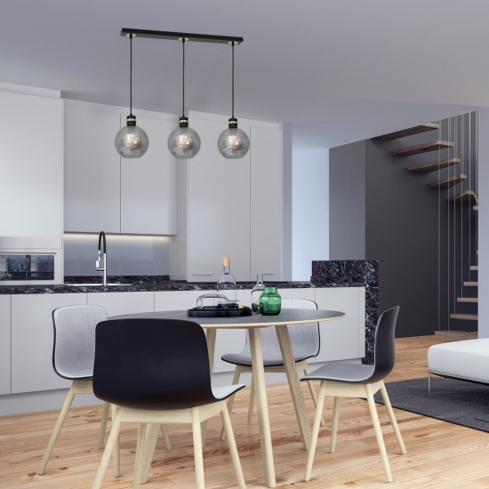 ΚΡΕΜΑΣΤΟ ΦΩΤΙΣΤΙΚΟ ΡΑΓΑ OMEGA ΜΑΥΡΟ/ΧΡΥΣΟ 3XE27