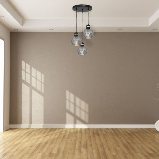 ΚΡΕΜΑΣΤΟ ΦΩΤΙΣΤΙΚΟ OMEGA ΜΑΥΡΟ/ΧΡΥΣΟ 3XE27