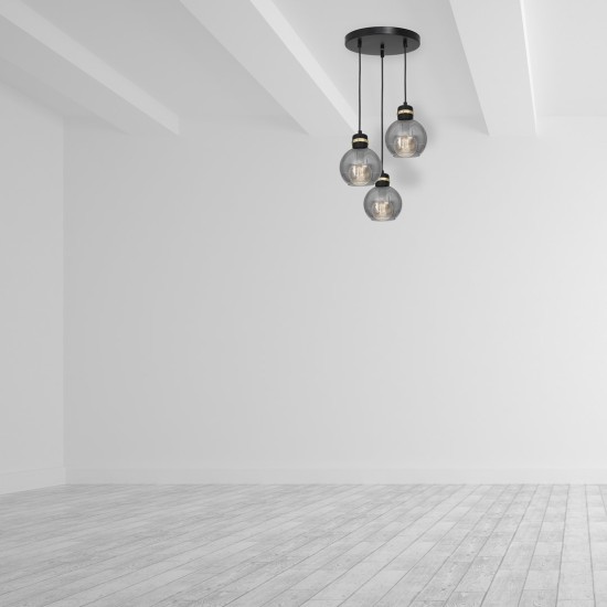 ΚΡΕΜΑΣΤΟ ΦΩΤΙΣΤΙΚΟ OMEGA ΜΑΥΡΟ/ΧΡΥΣΟ 3XE27