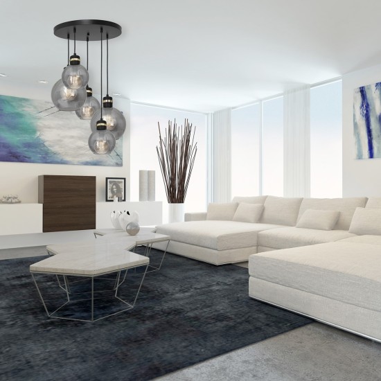 ΚΡΕΜΑΣΤΟ ΦΩΤΙΣΤΙΚΟ OMEGA ΜΑΥΡΟ/ΧΡΥΣΟ 5XE27