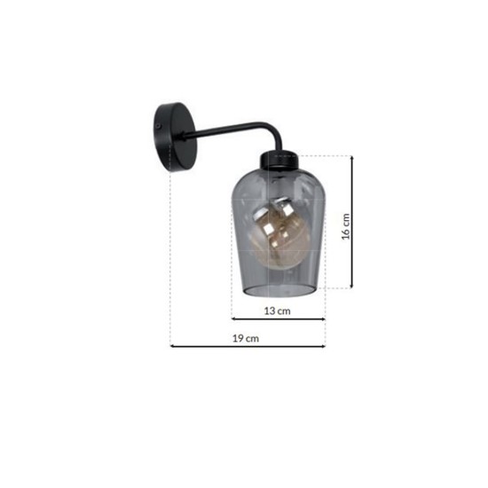 ΑΠΛΙΚΑ ΤΟΙΧΟΥ SMOKE SANTIAGO 1XE27 ΑΠΛΙΚΑ ΤΟΙΧΟΥ SMOKE SANTIAGO 1XE27