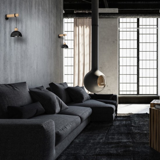 ΦΩΤΙΣΤΙΚΟ ΤΟΙΧOY ERIK ΜΑΥΡΟ/ΞΥΛΙΝΟ 1XE27