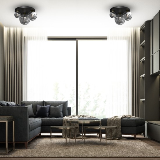 SMOKE ΟΡΟΦΗΣ ΦΩΤΙΣΤΙΚΟ  ΜΑΥΡΟ REFLEX 3XE14