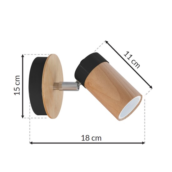 ΣΠΟΤ GU10 BARON ΜΑΥΡΟ/ΞΥΛΙΝΟ ΣΠΟΤ GU10 BARON ΜΑΥΡΟ/ΞΥΛΙΝΟ